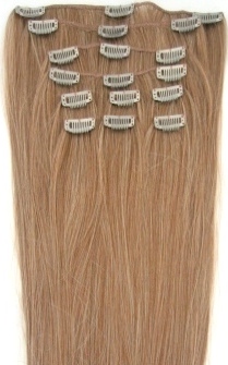 18" Straight Blonde Clip-in Extensions 24B/27C