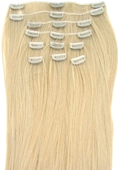 18" Straight Blonde Clip-in Extensions 24/613