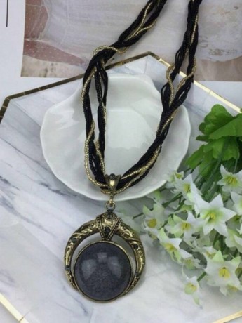 Bohemian Pendant Necklace Black