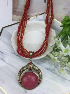 Bohemian Pendant Necklace Red