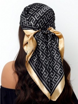 Black & Gold Print Scarf/Bandana